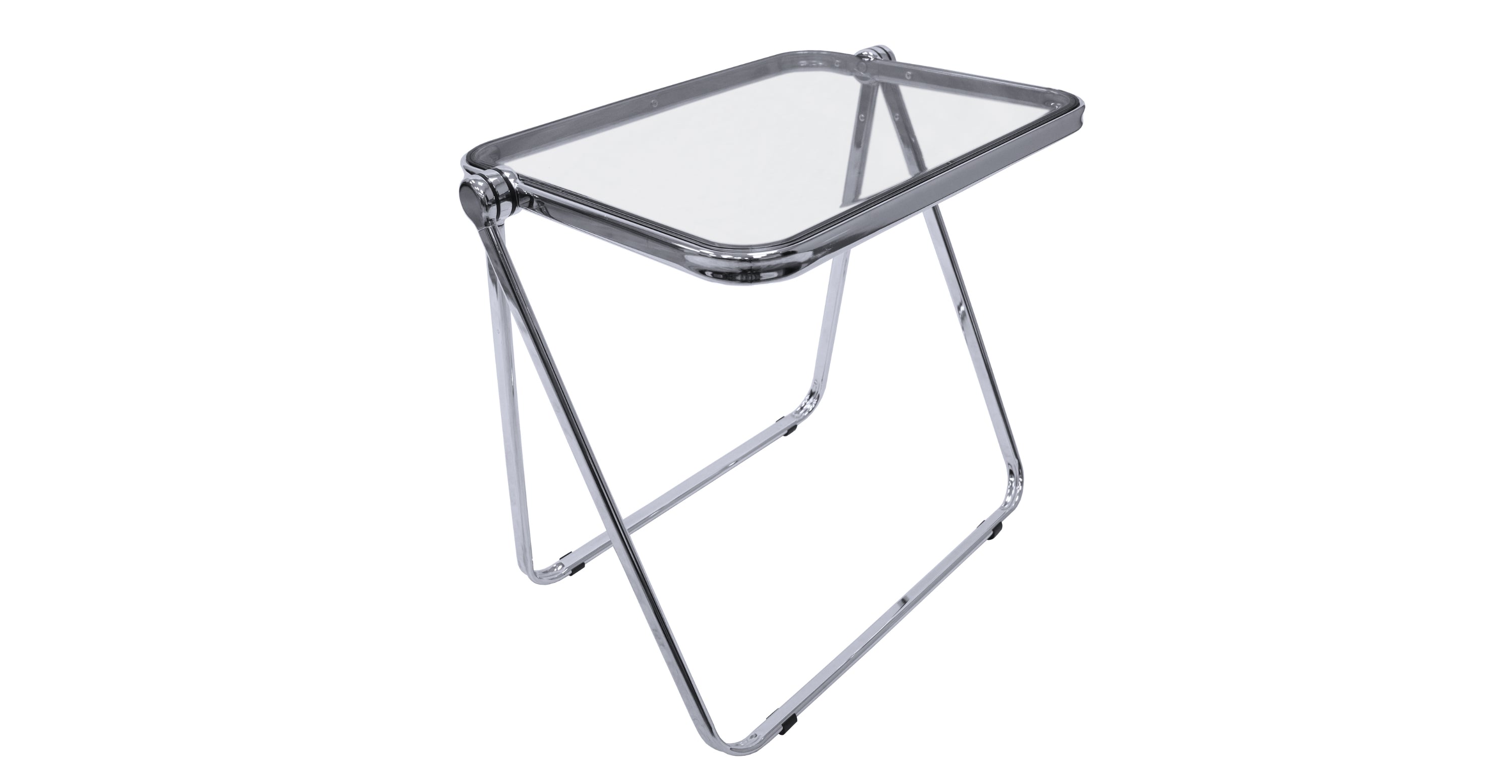 Square Folding Side Table with Plastic Tabletop and Iron Frame