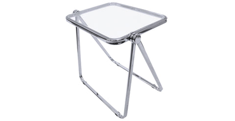 Square Folding Side Table with Plastic Tabletop and Iron Frame