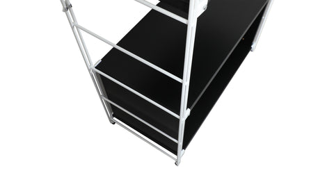 Brentwood Etagere Bookcase with White Powder Coated Steel Frame and Melamine Board Shelves