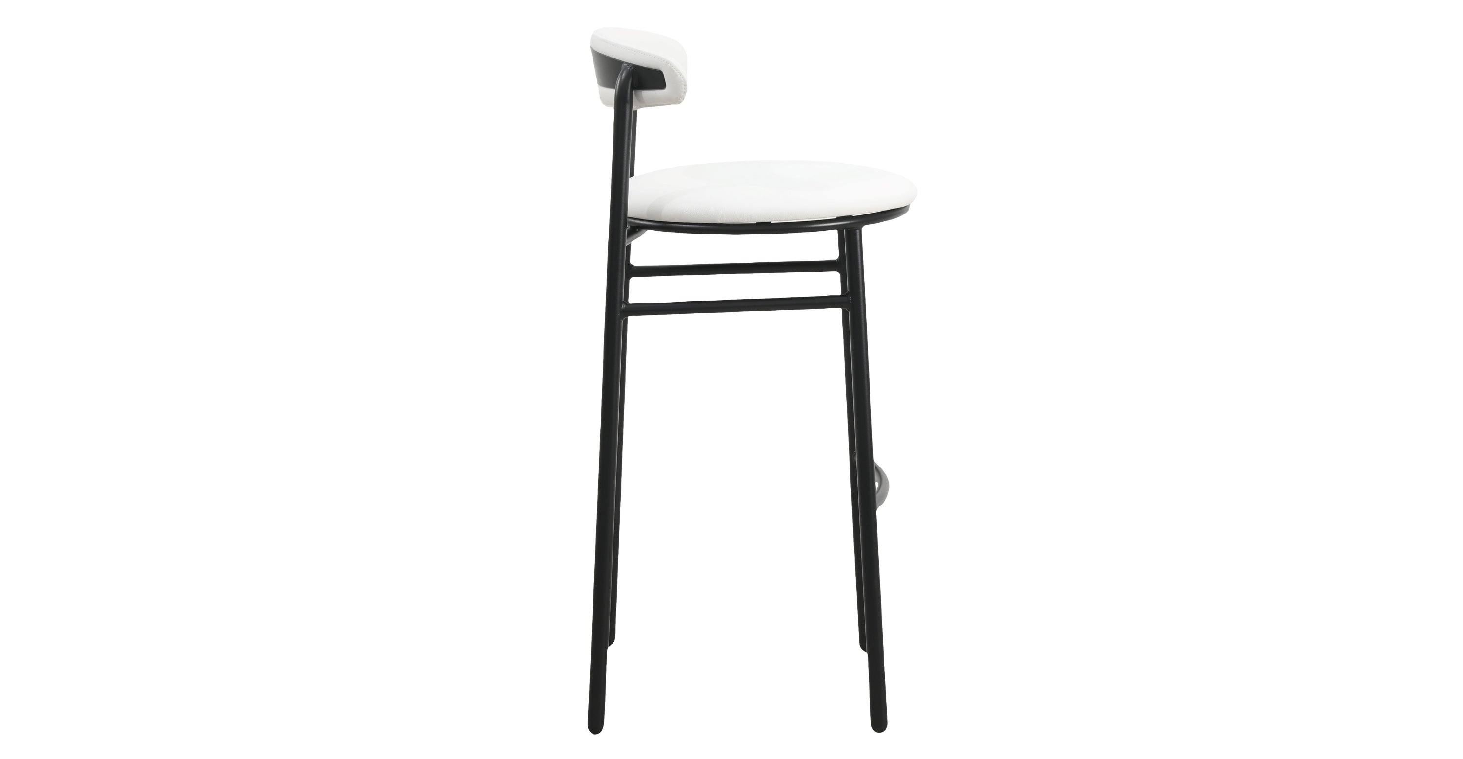 Lume Series Modern Bar Stool Upholstered in Leather for Dining Room and Kitchen