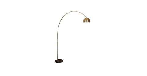 Arco Modern 76" Arched Floor Lamp: Black Marble Base & Metal Dome Shade