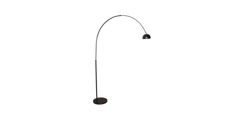 Arco Modern 76" Arched Floor Lamp: Black Marble Base & Metal Dome Shade