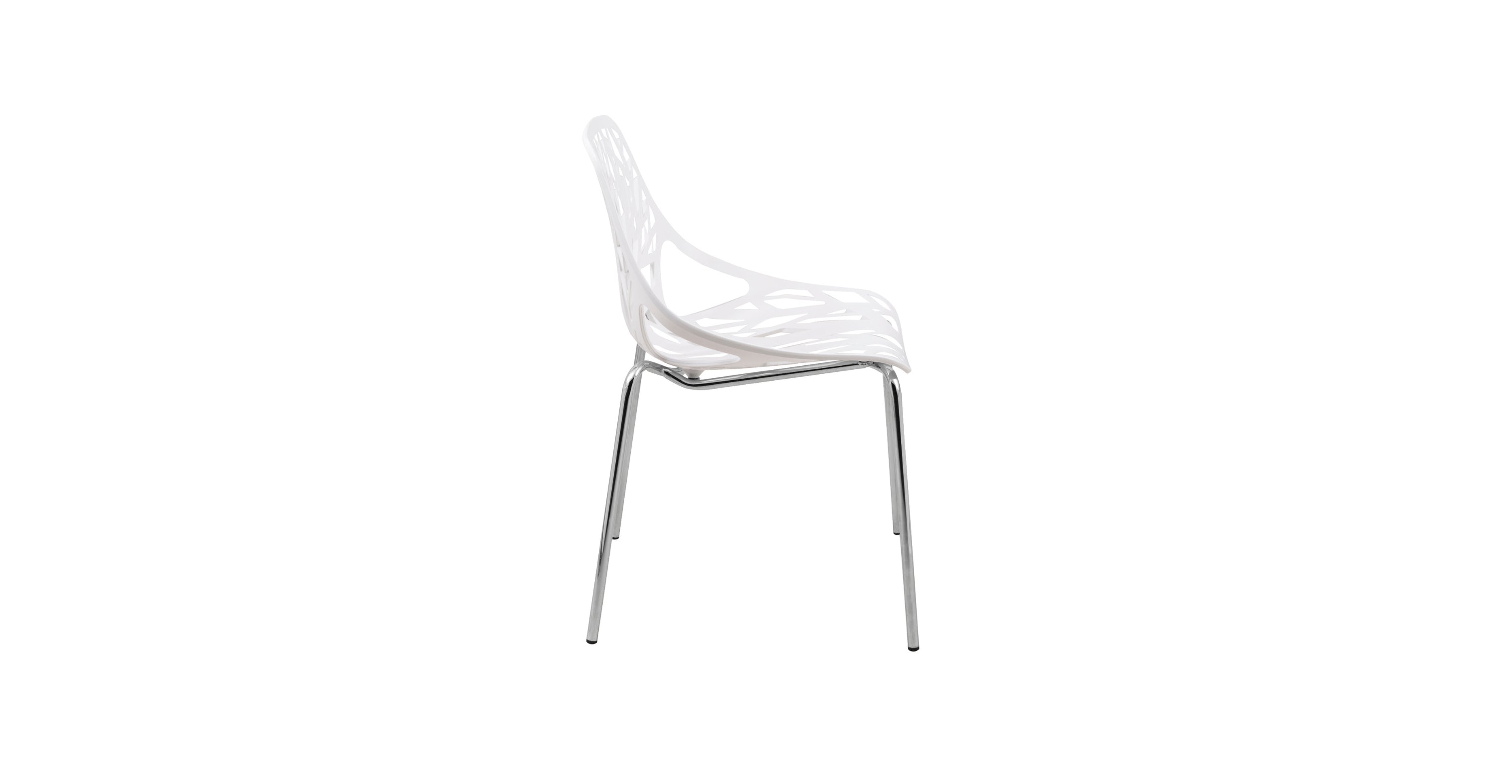 Modern Asbury Dining Chair with Chromed Legs set of 2