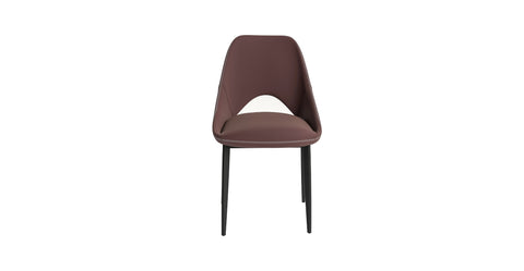 Amalfi Upholstered Fabric Dining Chair with a Curved Open Back Design in Black Iron