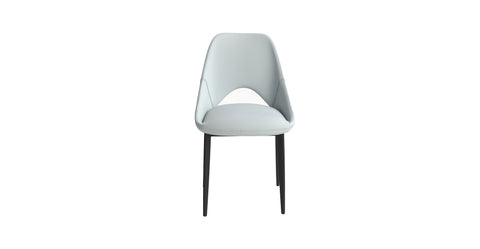 Amalfi Upholstered Fabric Dining Chair with a Curved Open Back Design in Black Iron