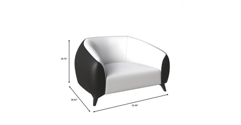 Opula Single-Seater Leather Sofa Accent Armchair with Stainless Steel Legs