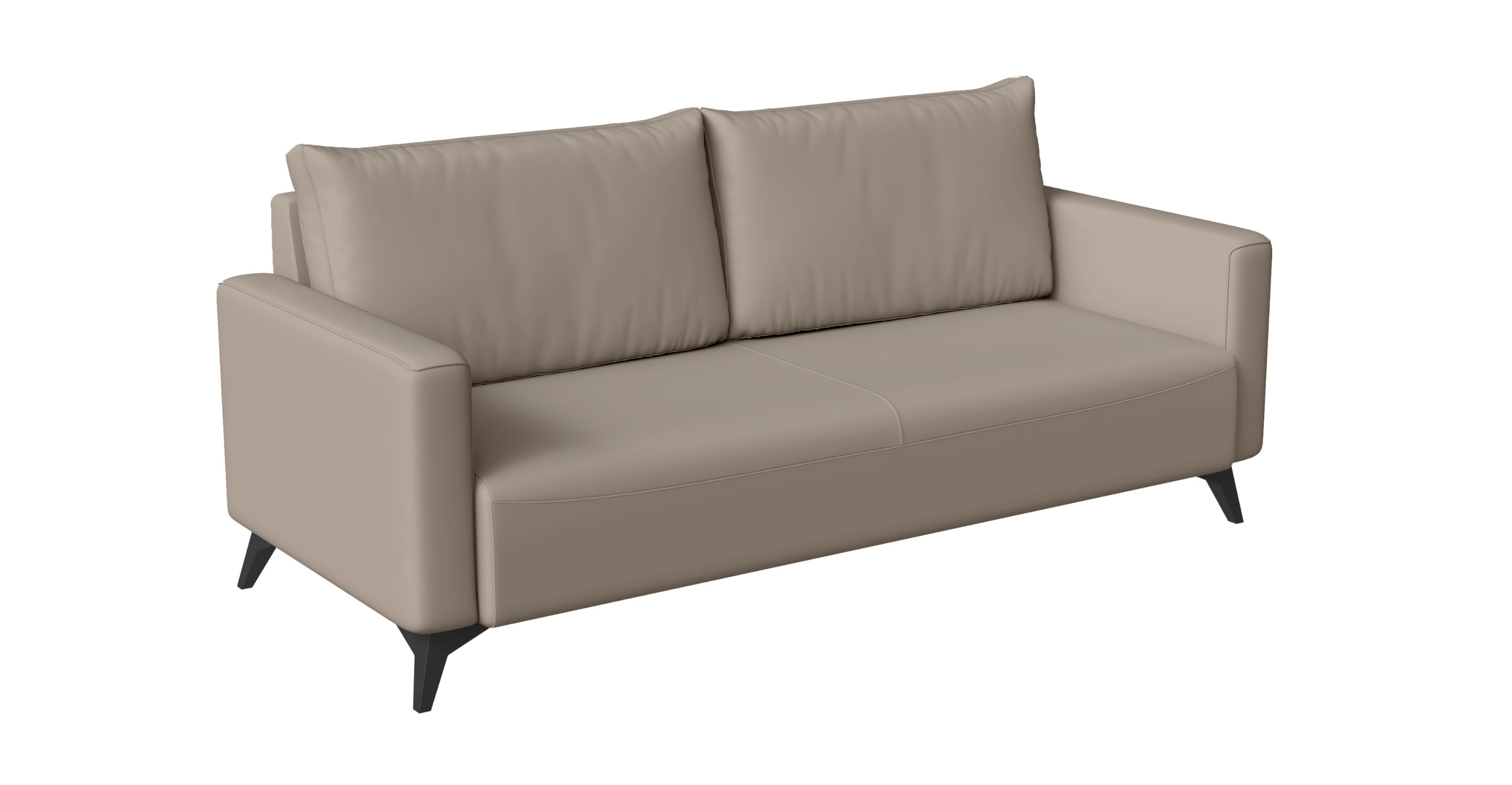 Inno 3-Seater Leather Wide Sofa with Stainless Steel Legs and Removable Cushions