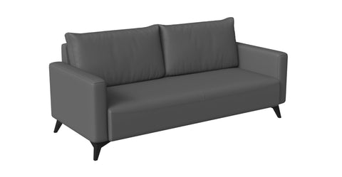 Inno 3-Seater Leather Wide Sofa with Stainless Steel Legs and Removable Cushions