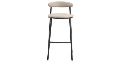 Lume Series Modern Bar Stool Upholstered in Leather for Dining Room and Kitchen