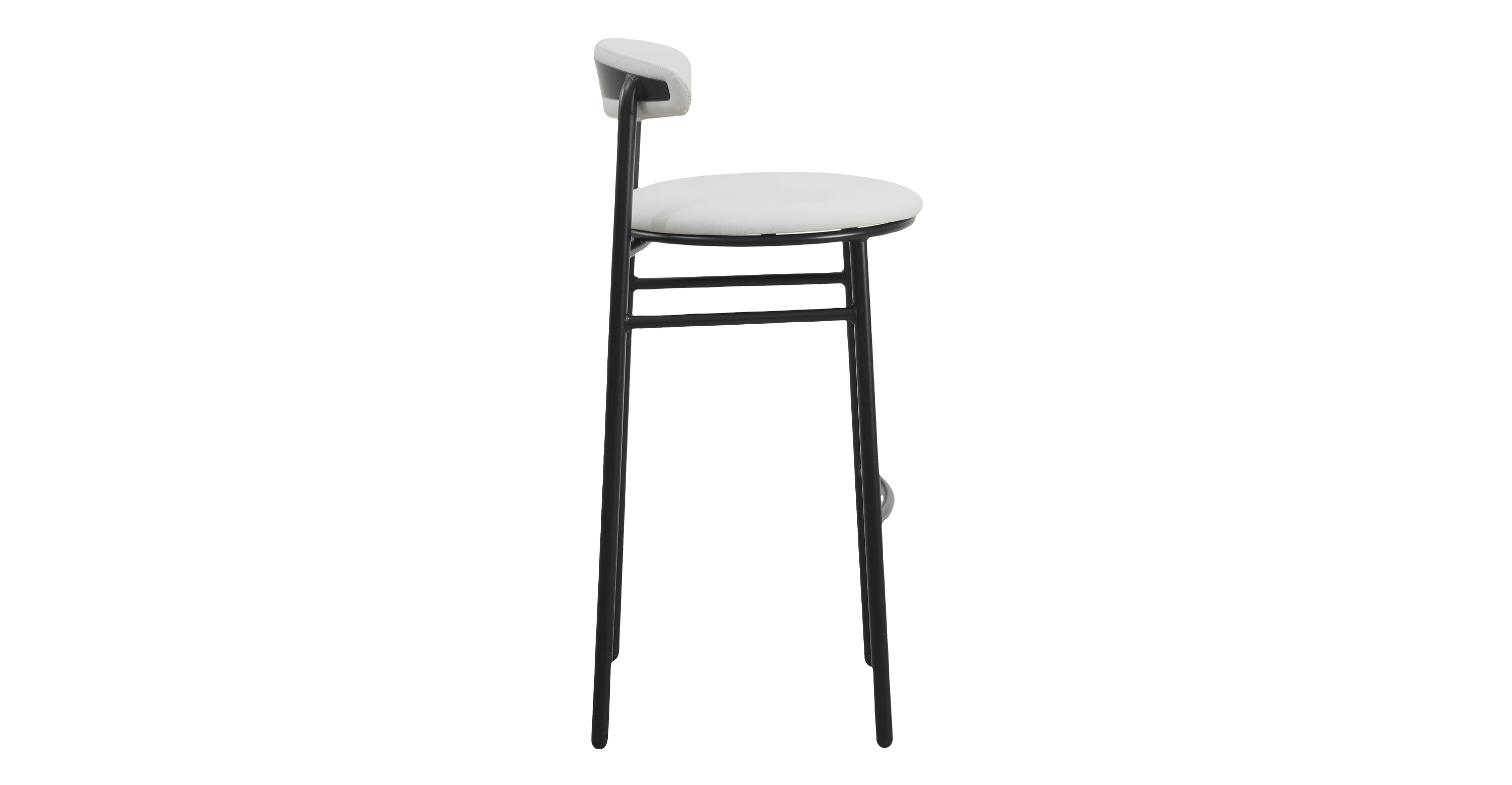 Lume Series Modern Bar Stool Upholstered in Leather for Dining Room and Kitchen