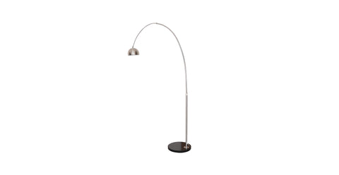 Arco Modern 76" Arched Floor Lamp: Black Marble Base & Metal Dome Shade