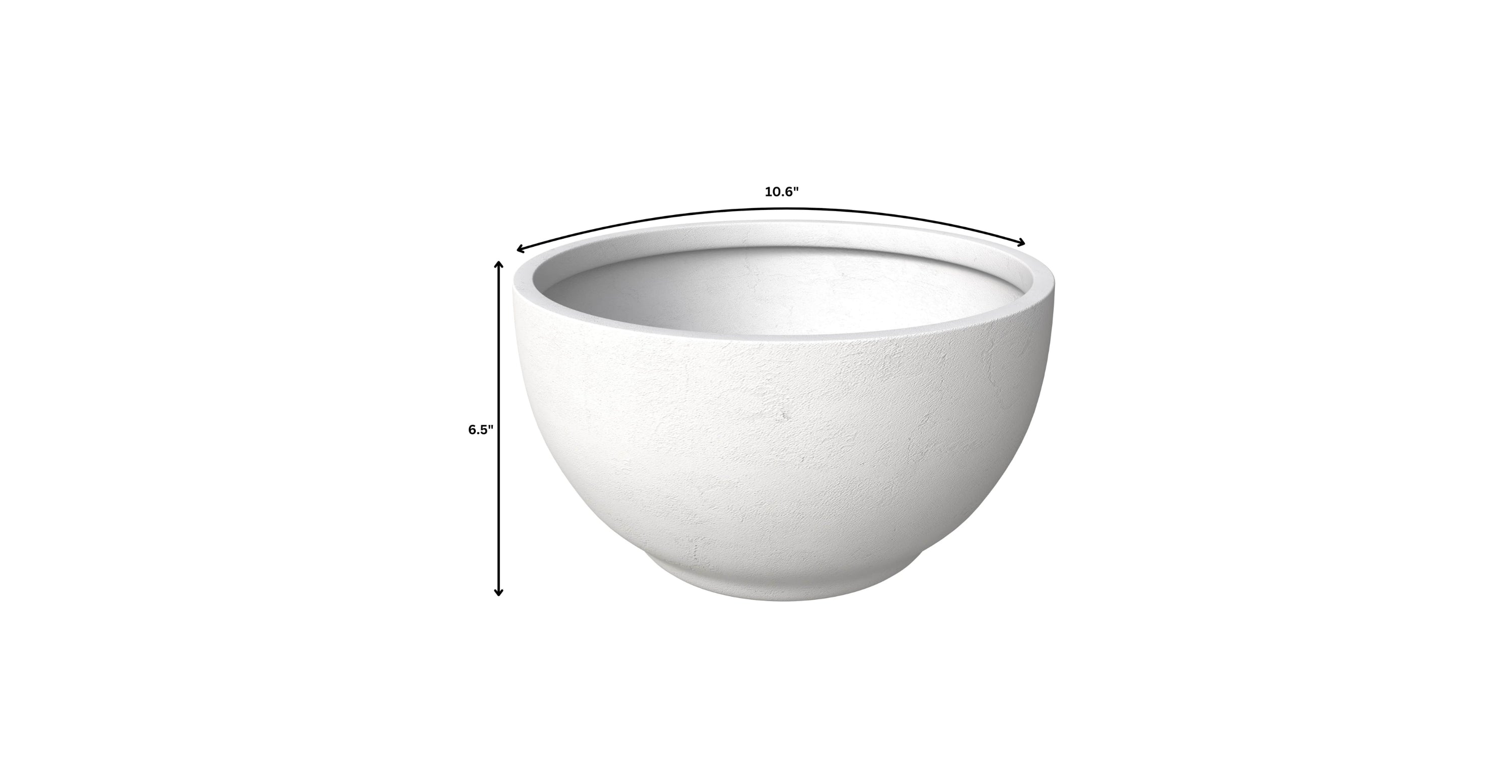 Grove Modern Fiberstone Round Planter Weather Resistant Design Plant Pot