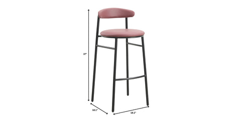 Lume Series Modern Bar Stool Upholstered in Leather for Dining Room and Kitchen