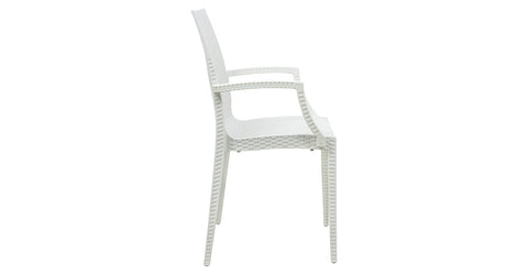 Mace Patio Outdoor Dining Armchair with Weave Design in Polypropylene