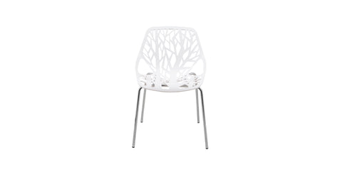 Modern Asbury Dining Chair w/ Chromed Legs set of 2 White