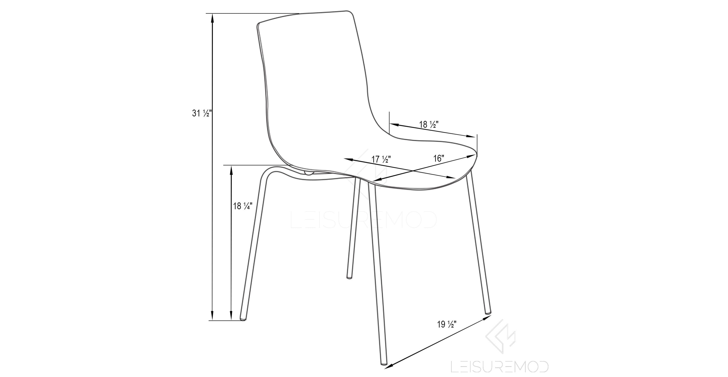 Astor Dining Chair Modern ABS Plastic Side Chair with Stainless-Steel Legs Clear / Chrome