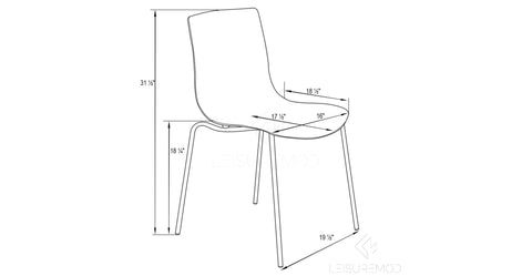 Astor Dining Chair Modern ABS Plastic Side Chair with Stainless-Steel Legs Clear / Chrome