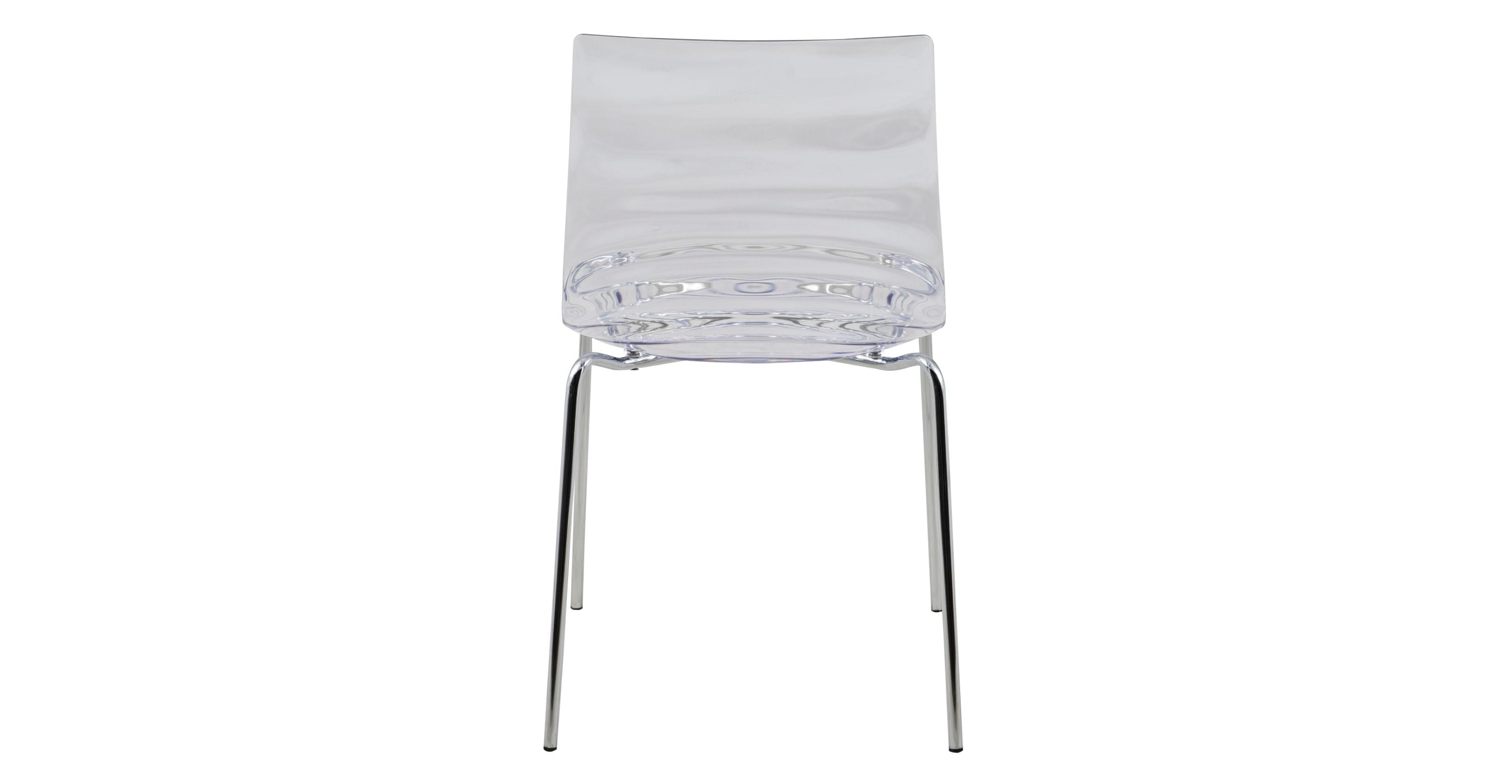 Astor Dining Chair Modern ABS Plastic Side Chair with Stainless-Steel Legs Clear / Chrome