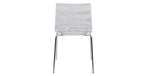 Astor Dining Chair Modern ABS Plastic Side Chair with Stainless-Steel Legs Clear / Chrome