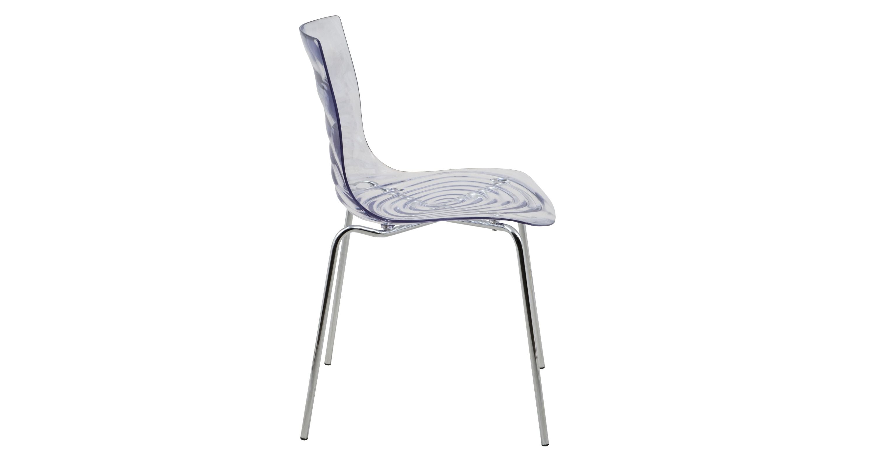 Astor Dining Chair Modern ABS Plastic Side Chair with Stainless-Steel Legs Clear / Chrome