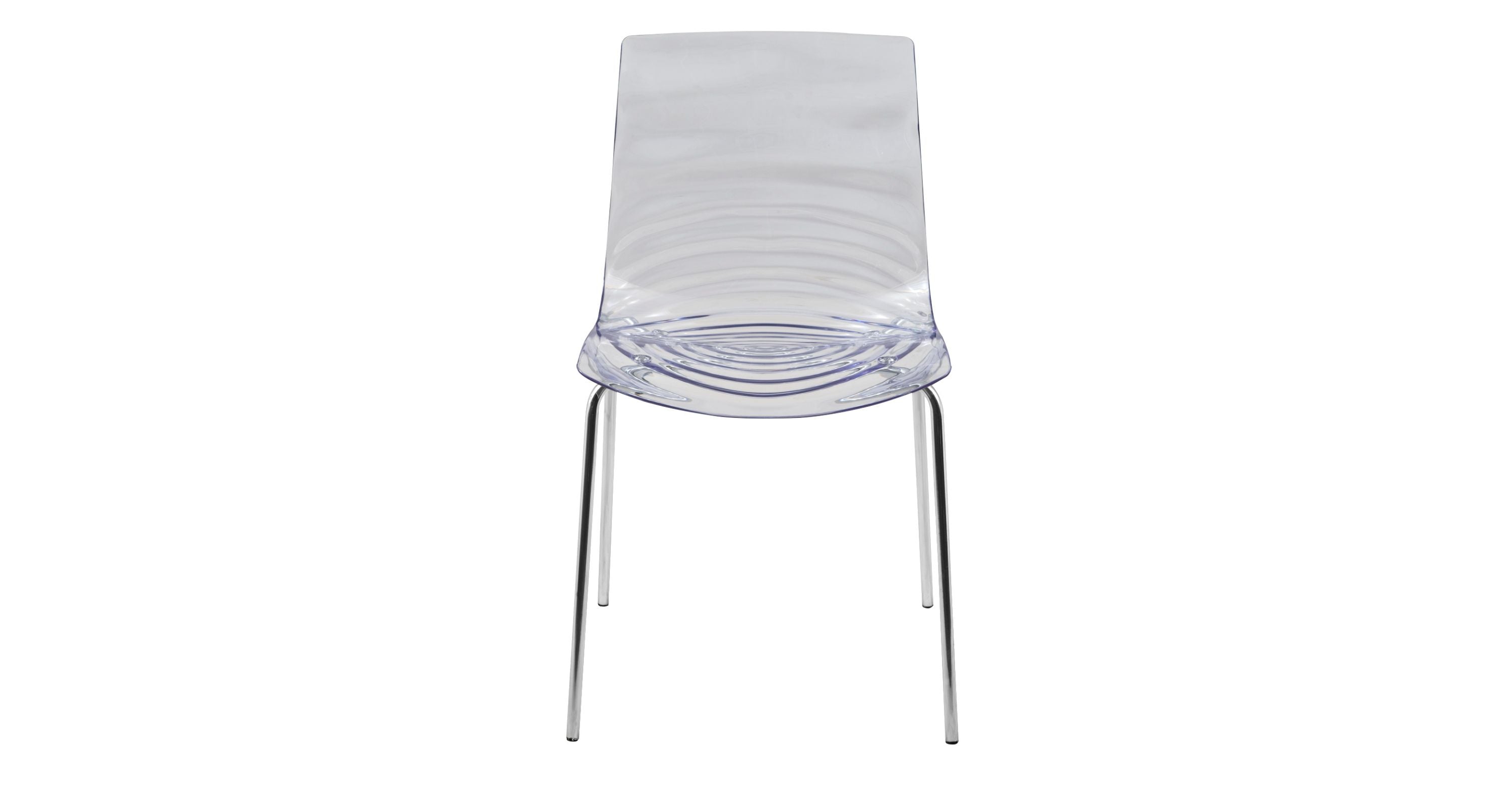 Astor Dining Chair Modern ABS Plastic Side Chair with Stainless-Steel Legs Clear / Chrome