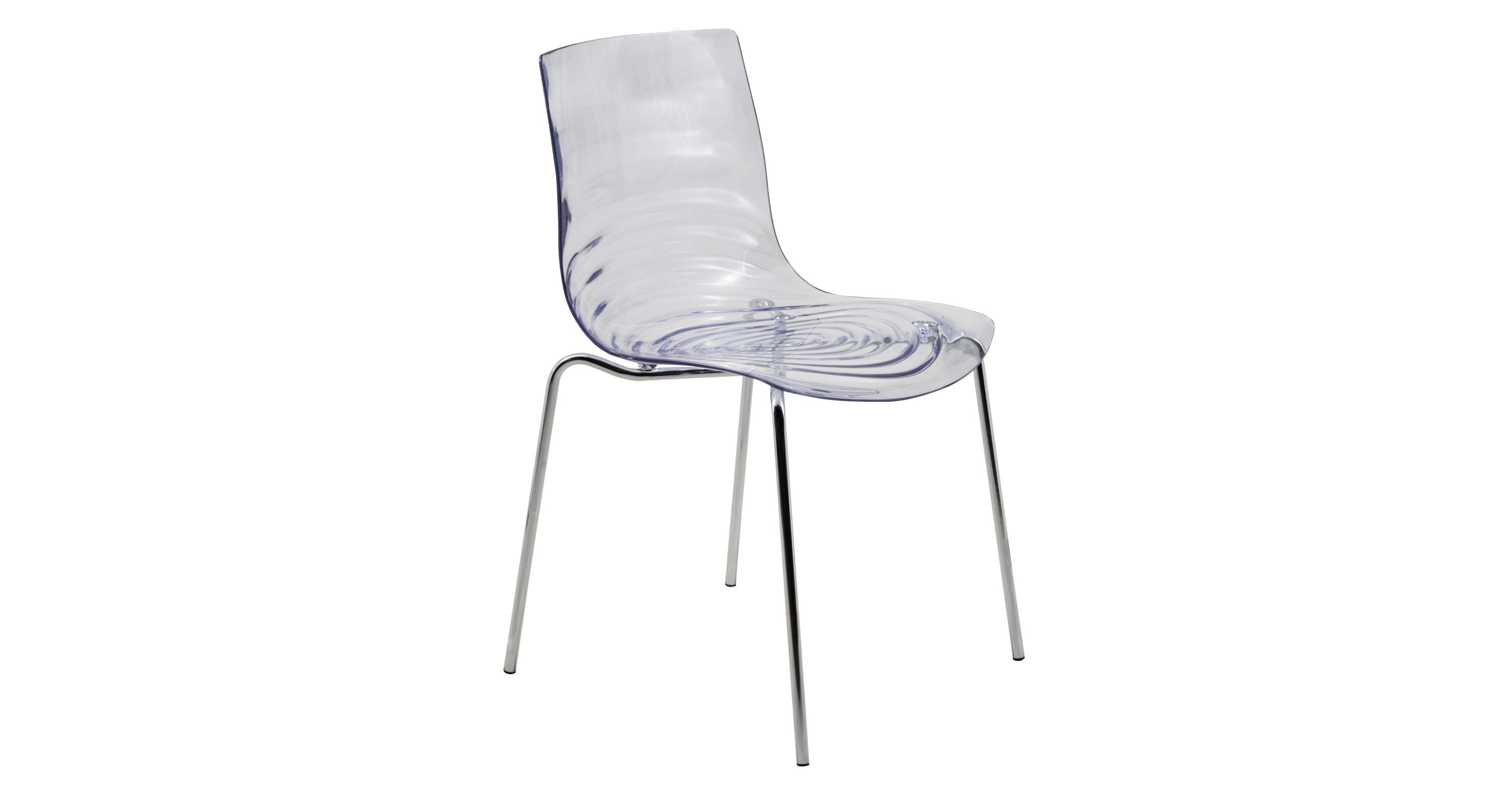 Astor Dining Chair Modern ABS Plastic Side Chair with Stainless-Steel Legs Clear / Chrome