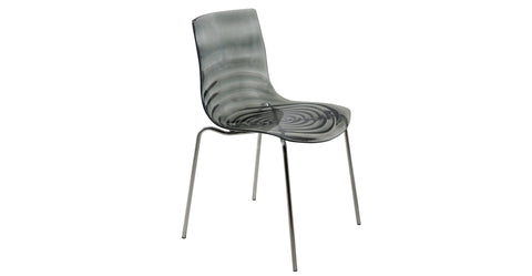 Astor Dining Chair Modern ABS Plastic Side Chair with Stainless-Steel Legs Transparent Black / Chrome