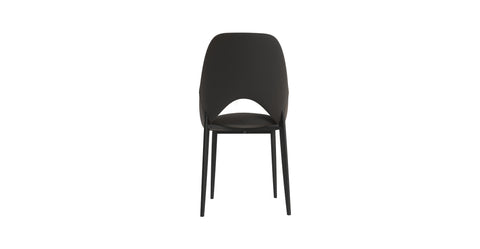 Amalfi Upholstered Fabric Dining Chair with a Curved Open Back Design in Black Iron Charcoal