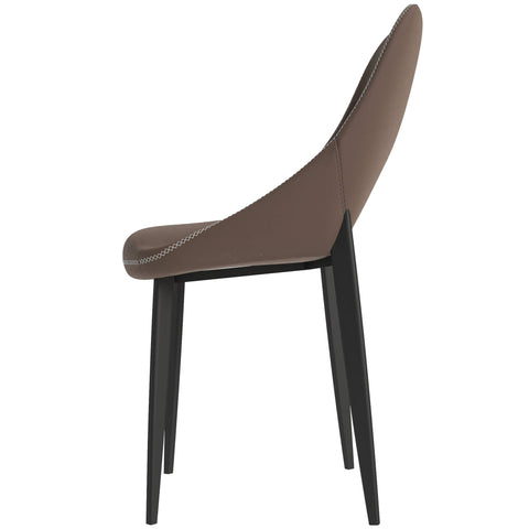 Amalfi Upholstered Dining Chair with a Curved Open Back Design in Black Iron Set of 2