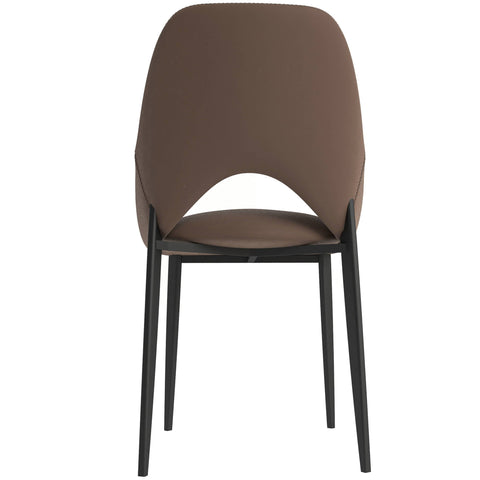 Amalfi Upholstered Dining Chair with a Curved Open Back Design in Black Iron Set of 2