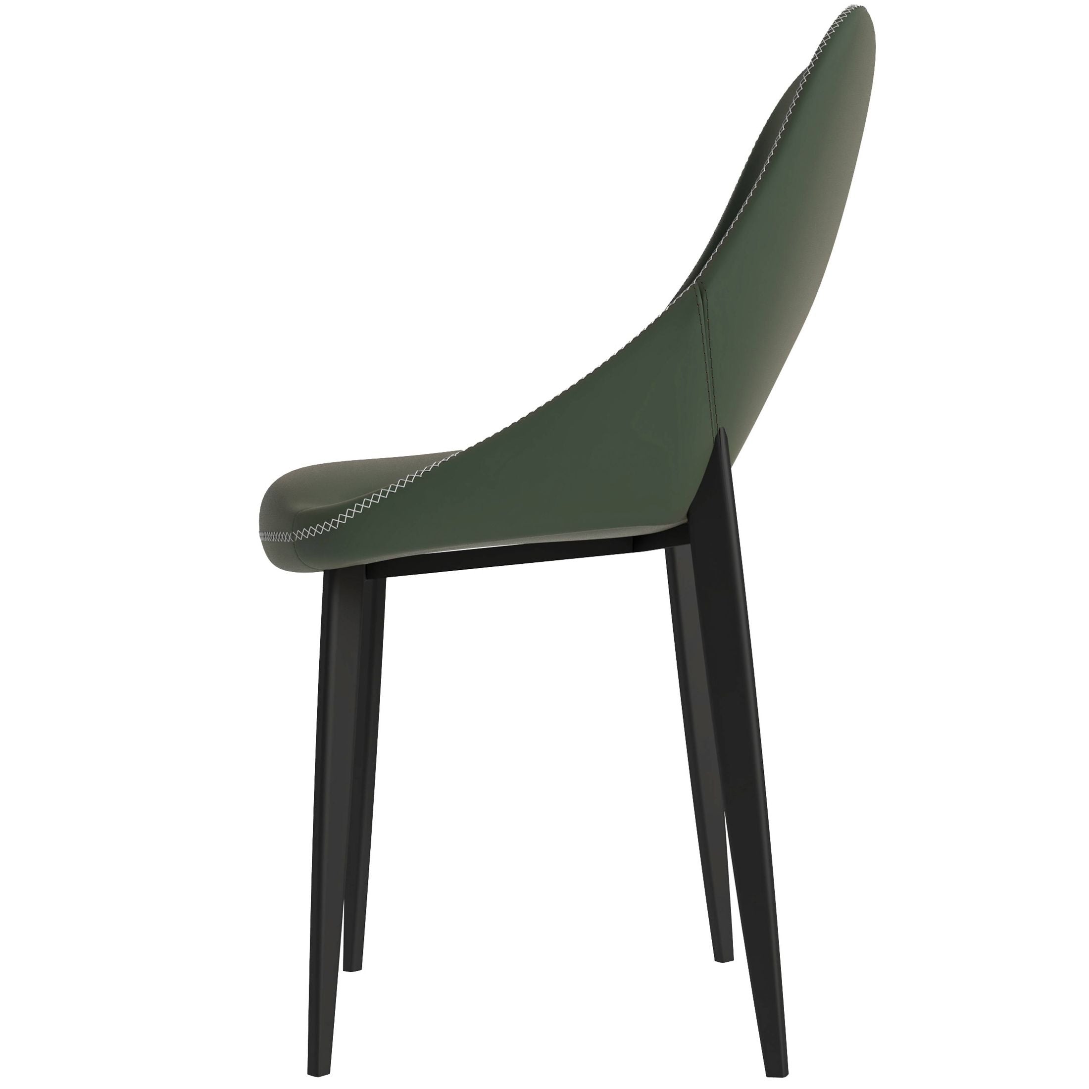 Amalfi Upholstered Dining Chair with a Curved Open Back Design in Black Iron Set of 2