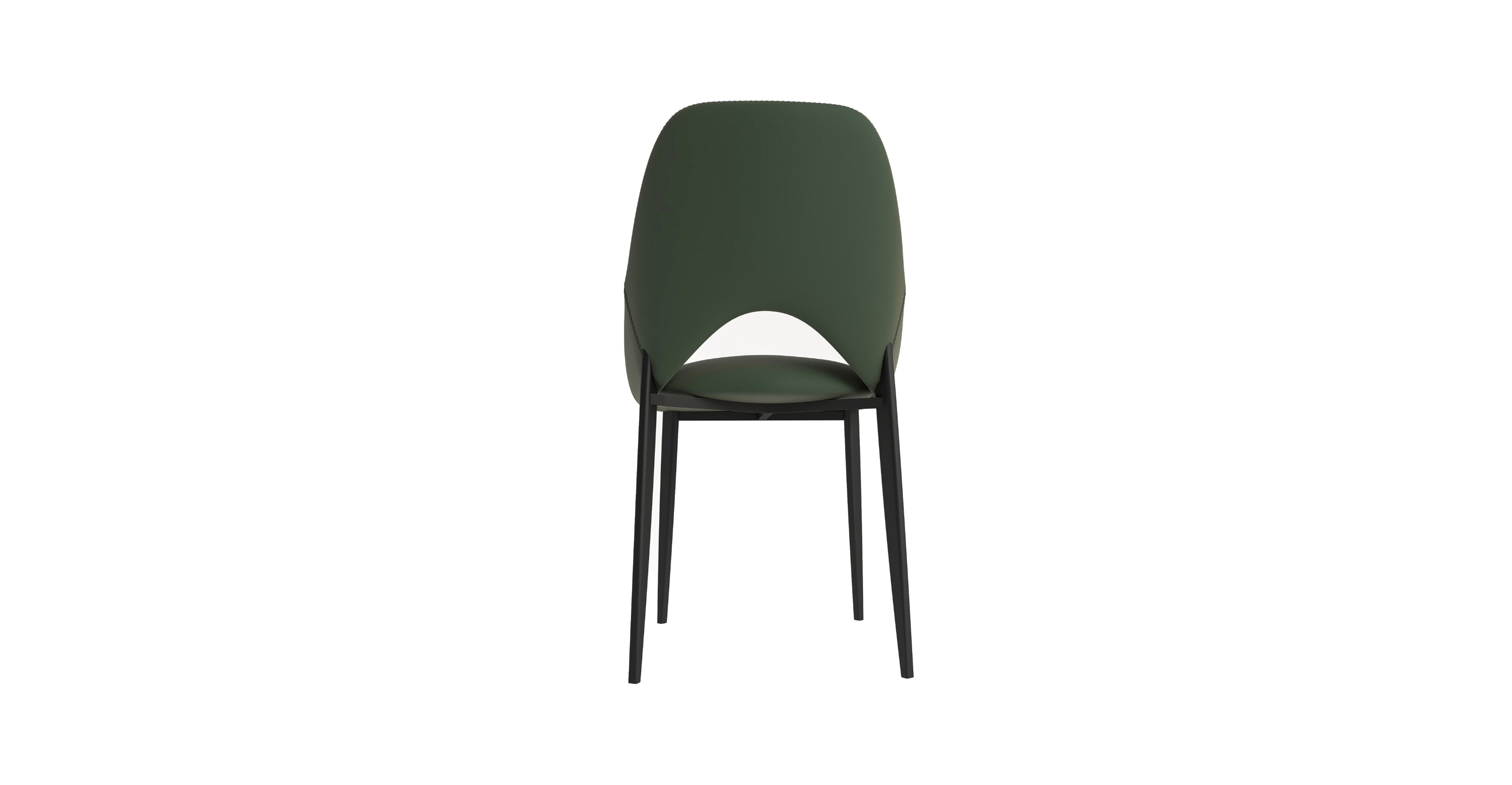 Amalfi Upholstered Fabric Dining Chair with a Curved Open Back Design in Black Iron Olive Green