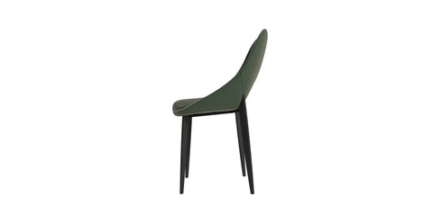 Amalfi Upholstered Fabric Dining Chair with a Curved Open Back Design in Black Iron Olive Green