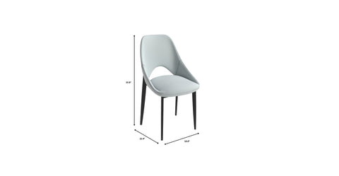 Amalfi Upholstered Fabric Dining Chair with a Curved Open Back Design in Black Iron Coconut White