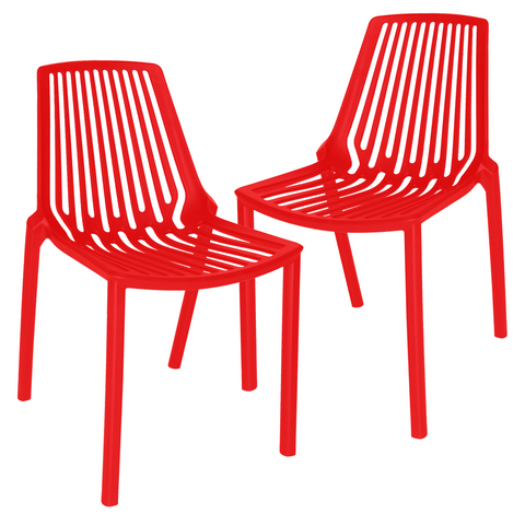 Acken Mid-Century Modern Plastic Dining Chair for Kitchen and Dining Room, Set of 2