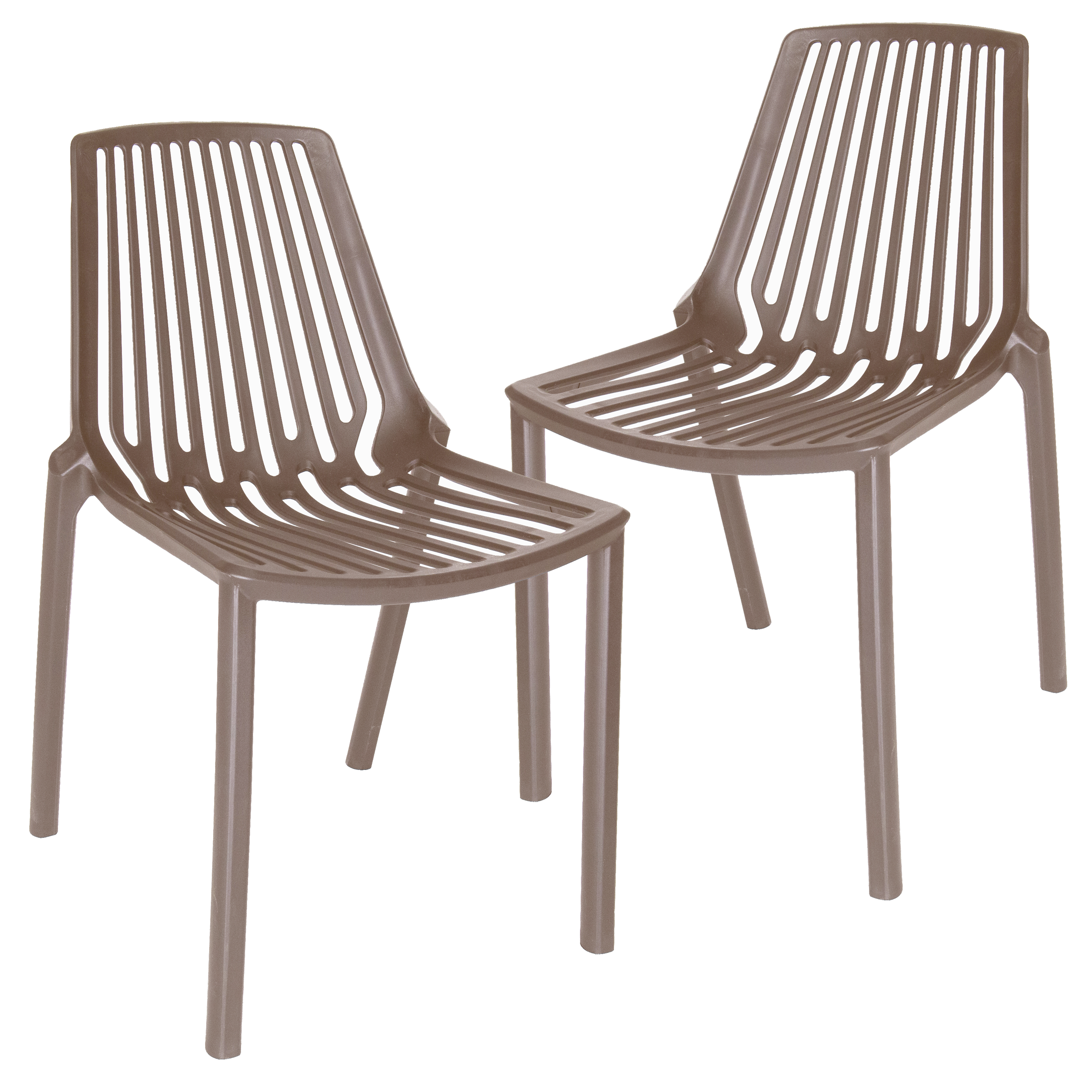 Acken Mid-Century Modern Plastic Dining Chair for Kitchen and Dining Room, Set of 2