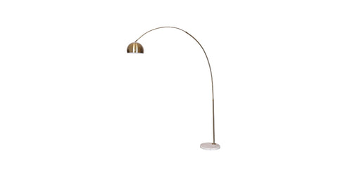 Arco Modern Arched Floor Lamp 76" Height with White Round Marble Base and Metal Dome Lamp Shade