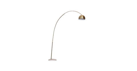 Arco Modern Arched Floor Lamp 76" Height with White Round Marble Base and Metal Dome Lamp Shade