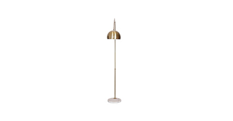 Arco Modern Arched Floor Lamp 76" Height with White Round Marble Base and Metal Dome Lamp Shade