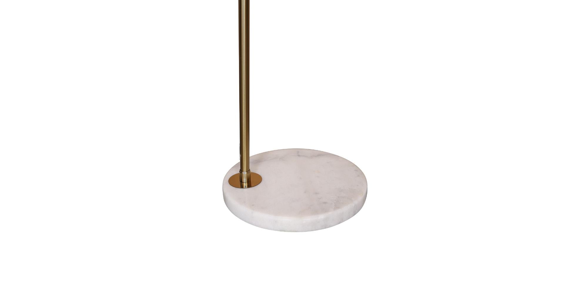 Arco Modern Arched Floor Lamp 76" Height with White Round Marble Base and Metal Dome Lamp Shade