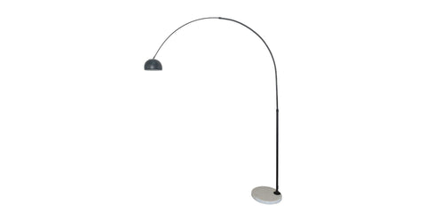 Arco Modern Arched Floor Lamp 76" Height with White Round Marble Base and Metal Dome Lamp Shade