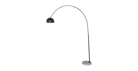 Arco Modern Arched Floor Lamp 76" Height with White Round Marble Base and Metal Dome Lamp Shade