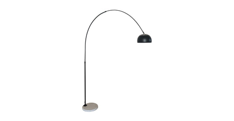 Arco Modern Arched Floor Lamp 76" Height with White Round Marble Base and Metal Dome Lamp Shade