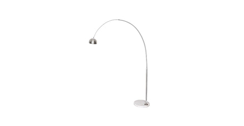 Arco Modern Arched Floor Lamp 76" Height with White Round Marble Base and Metal Dome Lamp Shade