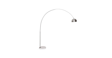 Arco Modern Arched Floor Lamp 76" Height with White Round Marble Base and Metal Dome Lamp Shade