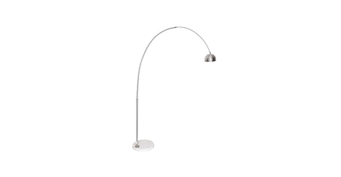 Arco Modern Arched Floor Lamp 76" Height with White Round Marble Base and Metal Dome Lamp Shade