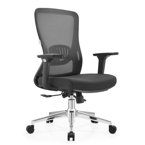 Adorit Mid-Back Adjustable  Office Chair Upholstered in Cotton with Mesh Back