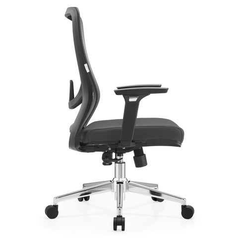 Adorit Mid-Back Adjustable  Office Chair Upholstered in Cotton with Mesh Back