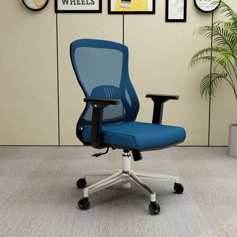 Adorit Mid-Back Adjustable  Office Chair Upholstered in Cotton with Mesh Back