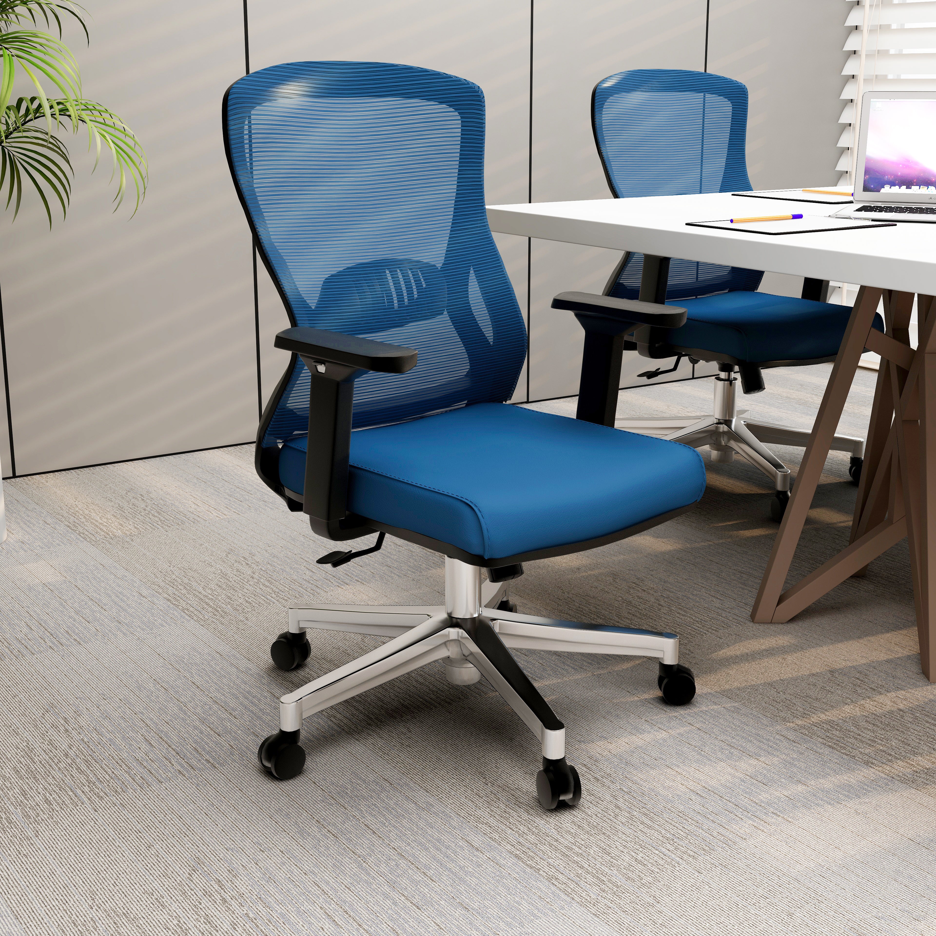 Adorit Mid-Back Adjustable  Office Chair Upholstered in Cotton with Mesh Back